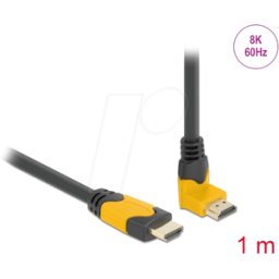 DELOCK 86988 - Cable HDMI, ángulo superior de 90° 48 GBit/s, 1 m