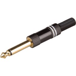 BKL KS 63MGS-WS - Conector jack, 6,3 mm, mono, 2 polos