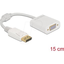 DELOCK 61007 - Adaptador DisplayPort 1.2 macho a VGA hembra pasivo blanco