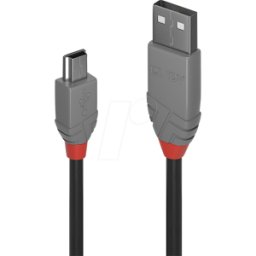 LINDY 36721 - Cable USB 2.0, conector macho a macho Mini-B, 0,5 m