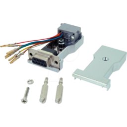 ROLINE 12037529 - Adaptador, zócalo DB9 / zócalo RJ45, kit de montaj