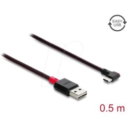 DELOCK 81545 - Cable EASY-USB 2.0 Tipo-A macho a USB Type-C™ macho, sesgado hac