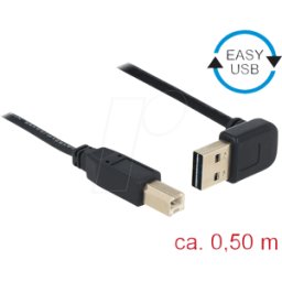 DELOCK 85183 - Cable USB 2.0, enchufe EASY a, etc. En conector B, 0,5 m