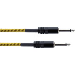 CORDIAL EI 3 PP-TW-YE - Cable de audio, conector mono de 6,3 mm, chaqueta textil negro/a