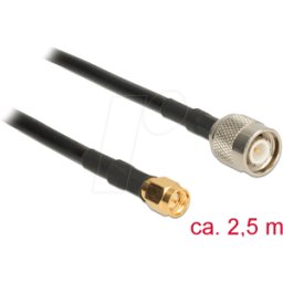 DELOCK 89506 - Cable de antena RF, conector TNC > conector SMA, 2,5 m