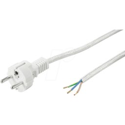 GOOBAY GB 50504 - Cable de red, enchufe con puesta a tierra, 3 m, cable textil, ex