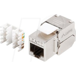 LANBERG LBG KSF72000 - Módulo KEYSTONE, rj45 CAT.ftp 180° zócalo, plata