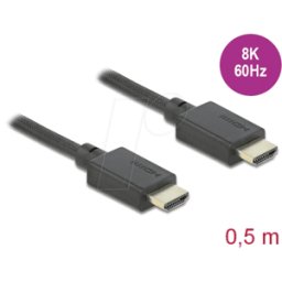 DELOCK 85386 - Cable HDMI de alta velocidad, 8K 60 Hz, 0,5 m..