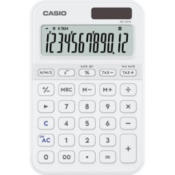 CASIO MS20YC-WE - Calculadora de escritorio, solar, blanco