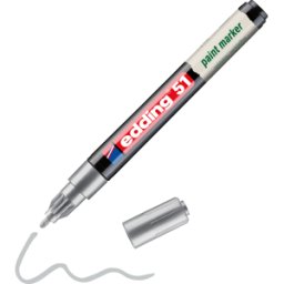 EDDING 51SI - Marcador de laca, 1,0 - 2,0 mm, plata