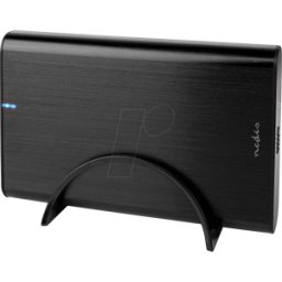 NEDIS N HDDE35410BK - Carcasa de disco duro, USB-a / USB-C, aluminio, 3.5