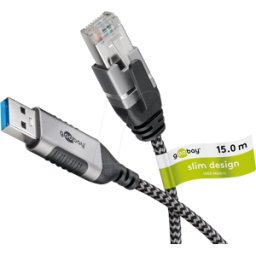 GOOBAY 74400 - Adaptador de red, cable, USB 3.0 tipo a, Gigabit Ethernet, 15 m