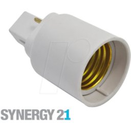SYNERGY 21 SYN 91248 - Adaptador de zócalo, G24 a E27, plástico, blanco