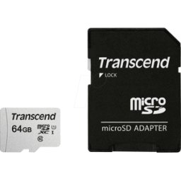 TS64GUSD300S-A - Tarjeta de memoria microSDXC de 64 GB, Transcend 300S-A, clase 1