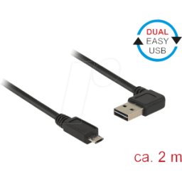 DELOCK 85166 - Cable USB 2.0, enchufe EASY a, etc. En conector Micro B, 2 m