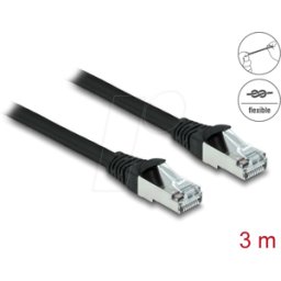 DELOCK 80136 - Cable de red RJ45 Cat.6A S/FTP PUR de Exteriores de 3 m negro