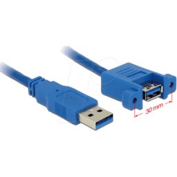 DELOCK 85112 - Cable USB 3.0, conector macho A a conector hembra A, 1 m