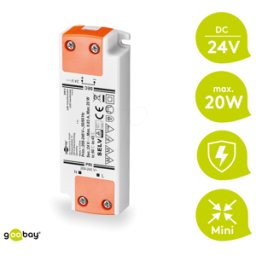 GOOBAY 30612 - Transformador LED, 20 W, 24 V CC, 840 mA, slim