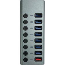 MAXTRACK MATR CH 11 L - Concentrador USB 3.0 de 8 puertos, 7x datos, 1x alimentación, al