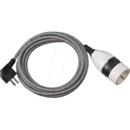 BRENNENSTUHL BRE 1161830020 - Prolongación de toma de tierra, 5 m, gris / blanco