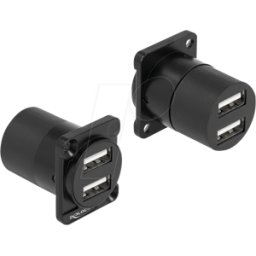DELOCK 87812 - Módulo Type-D USB 2.0 Tipo-A 2 x hembra a 2 x hembra