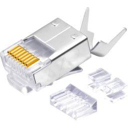 ROLINE 21173095 - Enchufe modular, Cat.6, blindado, diseño corto, 10 piezas