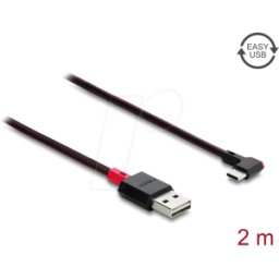 DELOCK 81547 - Cable EASY-USB 2.0 Tipo-A macho a USB Type-C™ macho, sesgado hac
