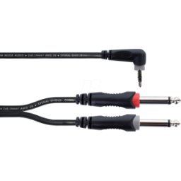 CORDIAL EY 1,5 WRPP - Cable adaptador en Y, conector de ángulo estéreo de 3,5 m