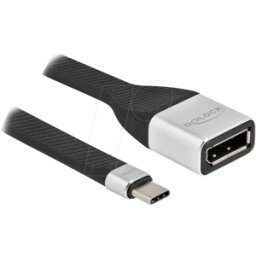 DELOCK 86934 - Cable plano, USB-C > DP, 4K 60Hz, DP Alt Mode, 14 cm