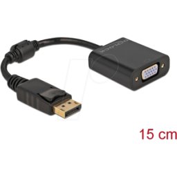 DELOCK 61006 - Adaptador DisplayPort 1.2 macho a VGA hembra pasivo negro
