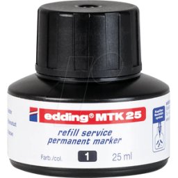 EDDING MTK25001 - Tinta de relleno, rotulador permanente, MTK 25, negra