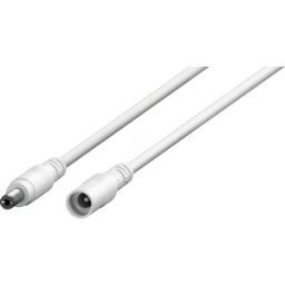 GOOBAY 76674 - Cable adaptador, 1500 mm, 2,1 mm, DC macho a DC hembra, blanco
