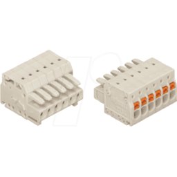 WAGO 2734-105 - Regleta de muelle MCS-Mini+pulsador, RM 3,5mm, 5 polos