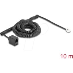 DELOCK 90347 - Cable telefónico / espiral, clavija / toma RJ11, 10 m