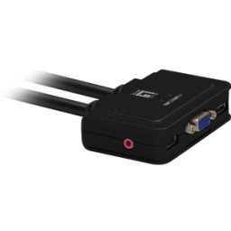 LEVELONE KVM0223 - Cable de 2 puertos KVM Switch, VGA, USB, audio