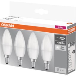 LEDVANCE GMBH OSR 405807581961 - Lámpara LED base E14, 5 W, 470 lm, 4000 K, paquete de 4
