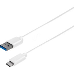 MAXTRACK MATR C530-1WL - Cable USB 3.0, a macho a macho C, blanco, 1 m