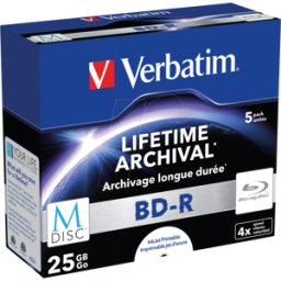 VERBATIM 43823 - BD-R MDISC, 25GB, 4x, imprimible, 5 caja de la joya