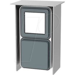 JEHOKA 12249025 - Columna de acero inoxidable B 1.2, 1 luminaria, 1 toma de corrie