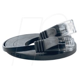 SLIM U6 025 SW - Cat.6 Cable de conexión DELGADO, U/UTP, 0,25 m, negro