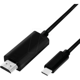 LOGILINK UA0330 - Cable USB 3.0, USB-C > HDMI, 4K 60Hz, negro, 3,0 m