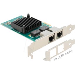 DELOCK 88502 - Tarjeta de red, PCI Express, Gigabit Ethernet, 2 RJ45