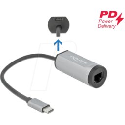 DELOCK 64116 - Tarjeta de red, USB tipo C, Gigabit Ethernet, 1 RJ45