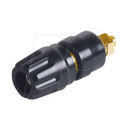HIRSCHMANN TEST & MEASUREMENT PKI 10 A AU SW - Borne de polo, 4 mm, negro, chapado en oro