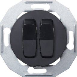 ELSO WDE011226 - Conmutador doble con placa central, negro, redondo UP Renova