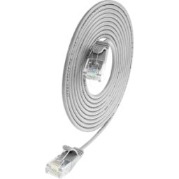 SLIM LUU10.0 - Patch cable, Cat.6a, U/UTP, SLIM, 10 m, grey