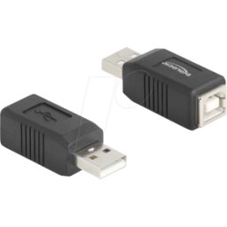 DELOCK 67202 - Adaptador USB 2.0, A macho > B hembra, negro
