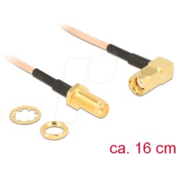 DELOCK 89431 - Cable de antena RF, conector RP-SMA 90° > conector hembra RP-SMA