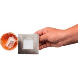 HEITRONIC HEIT 27693 - Panel LED, 2,2 W, 23 lm, 2700 K, 74 x 74 mm, efecto acero inoxid