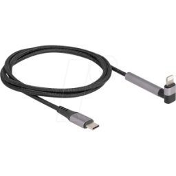 DELOCK 85405 - Cable de carga y sincronización, USB-C -> Lightning, 90°, MFi,1,